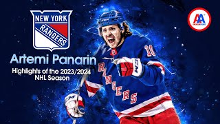 Artemi Panarin Highlights of the 20232024 NHL Season [upl. by Leahcimnhoj]