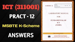 Fundamentals of ICT  1st Sem  Solutions msbte solution labmanual diploma [upl. by Aciretal118]