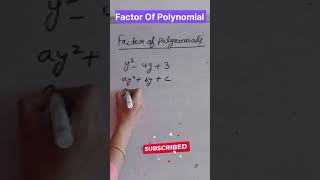 Factorization of polynomial [upl. by Oeramed]