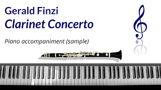 Finzi Clarinet Concerto  piano accompaniment backing tracks sampledemo [upl. by Eedyak]