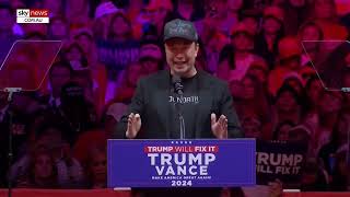 IN FULL Elon Musk delivers speech at Donald Trump’s New York rally [upl. by Oznola]