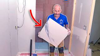 How to Install Bathroom Floor Tile for Beginners [upl. by Ylro]