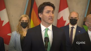 Prime Minister Justin Trudeau comments on lifting of blood ban– April 28 2022 [upl. by Noelopan853]