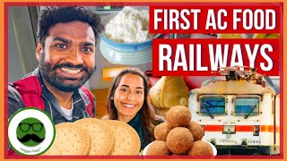 First AC Indian Railways Food Review  Veggie Paaji Delhi Rajdhani Khana [upl. by Calva]