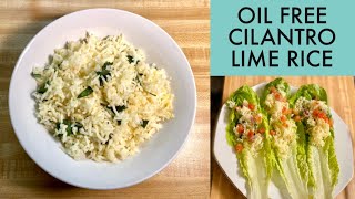 OIL FREE CILANTRO LIME RICE quotCHIPOTLE STYLEquot WFPBPlantBasedVegan [upl. by Whitman490]