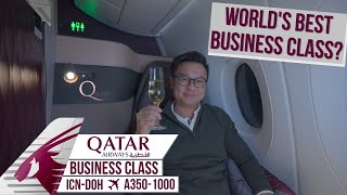 Qatar Airways Qsuites A3501000 Review · Seoul  Doha [upl. by Galina446]