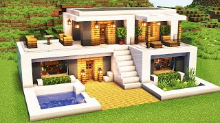 Minecraft Modernes Haus bauen 120 Tutorial  Modernes schönes Haus bauen in Minecraft Tutorial [upl. by Marianna68]