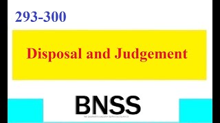 Clause 293300 BNSS Disposal and Judgement [upl. by Dett]