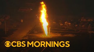 Natural gas pipeline explodes in Houston suburbs [upl. by Lahcim]