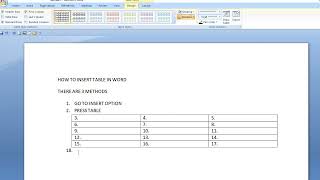 HOW TO INSERT TABLE ON WORD word msword mswordforbeginners shorts mswordshortcutsfacts [upl. by Maisey217]