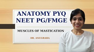 ANATOMY PYQ NEET PGFMGE  MUSCLES OF MASTICATION [upl. by Luemas918]