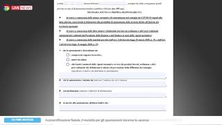 Autocertificazione Natale il modello per gli spostamenti durante le vacanze COME si compila [upl. by Asilahs]