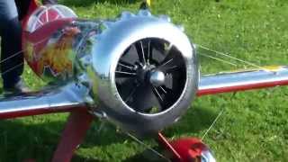 Giant RC Plane Gilmore Red Lion Racer 5 Cylinder 4 stroke Motor Super Scale Model throttle stop [upl. by Idnyl]