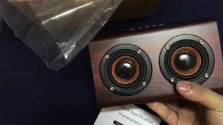 W7 wood speaker sound music speaker bluetooth bass TF AUX subwoofer double speaker effects bass [upl. by Esch]