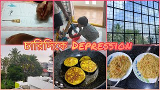 Simple Chowmin Recipe  Depression দেখতে দেখতে নিজেই Depression এ চলে যাব মনে হচ্ছে  Bengali vlog [upl. by Ailemac]