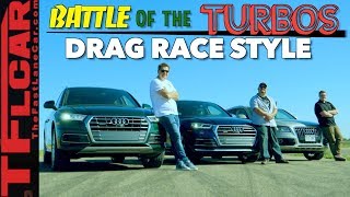 Drag Race Audi Q5 vs SQ5 vs Q5 Turbo Diesel [upl. by Gnart]