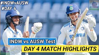 India Women vs Australia Women 1st Test Day 4 2023 Highlights  INDW vs AUSW 1st Test Day 4 2023 [upl. by Giarla]