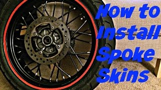 How to Install Spoke Skins on SupermotoDirtbike Rim [upl. by Elocan]