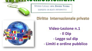 Lezione 1 Diritto Internazionale privato  Il dip l 21895 limiti del dip [upl. by Howland]