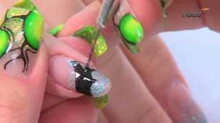 Instrucciones de Nail Art  Diseño de uñas para Halloween con esmalte en Gel  ndedes [upl. by Broome]