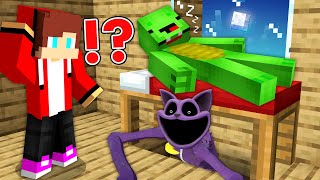 How SCARY CAT MONSTER DRAGGED Mikey and JJ UNDER THE BED in Minecraft Maizen [upl. by Ssyla736]