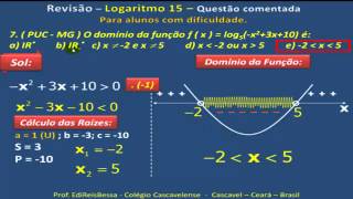 LOGARITMO 15  DOMÍNIO FUNÇÃO LOGARÍTMICA  PARTE 15 DE 16  CC V 571mp4 [upl. by Alue]