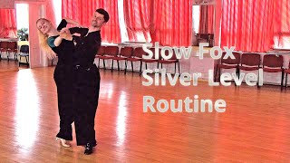 Slow Foxtrot Silver Level Choreography  Open Natural Turn Outside Swivel Feather Ending [upl. by Eylk259]