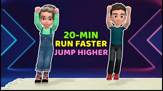 20MIN WORKOUT FOR KIDS RUN FASTER JUMP HIGHER [upl. by Miki]