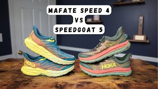 Hoka Speedgoat 5 vs Mafate Speed 4 [upl. by Elyrad]