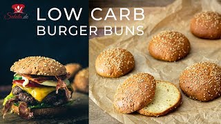 Extrem leckere Low Carb Burgerbrötchen mit perfekter Krume backen I Burger Bun Rezept [upl. by Ahsanat835]