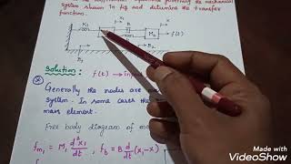 Transfer Function of Mechanical System problem 1UnitI10 [upl. by Jezabella]