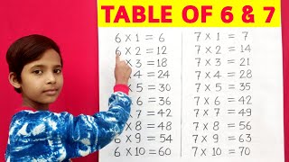 Learn Table of 6 and 7  Table of 6  Table of 7  6x16 Multiplication  RSGauri [upl. by Yenor185]