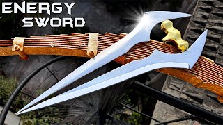 Hands Forged Halo Energy SWORD out of Rusty Leaf SPRING [upl. by Brier]