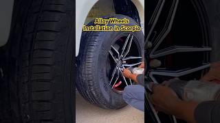 Alloy Wheels Installation in Mahindra Scorpio [upl. by Eirdua]