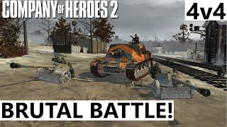 BRUTAL BATTLE  Company of Heroes 2  4v4 [upl. by Yednarb]