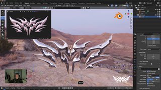 TRIBAL 3D con BLENDER Chrome Type  workflow [upl. by Belding52]