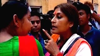 BJPs Rupa Ganguly Pushes TMC Worker in Howrah [upl. by Aicenev]