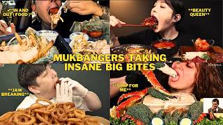 Mukbangers eating big bites of food mukbang bigbitesmukbanger bigbites [upl. by Iruam160]