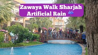 Zawaya Walk Sharjah Artificial Rain ☔ Dubai artificial rain  Hidden Gem Of Sharjah Ummo Fun TV [upl. by Hashimoto7]