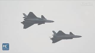 Chinas J20 stealth fighters stage surprise performance in Zhuhai [upl. by Buhler]