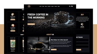 How To Make A Responsive Coffee Shop Website Design Using HTML  CSS  JavaScript  From Scratch [upl. by Tabbi]