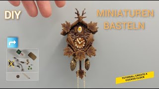 Tutorial Mini Kuckucksuhr basteln  DIY craft a mini cuckoo clock [upl. by Rachaba610]