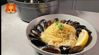 情人節大餐22 白酒煮青口青口意粉【難度⭐️⭐️ 】Braised Mussels with white wine sauce  Mussel spaghetti【Diffculty⭐️⭐️】 [upl. by Araccat]