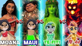 ❤️Moana 🧡Maui 💚TeFiti 💛Teka moana mytalkingangela2 gaming [upl. by Ylrebme336]