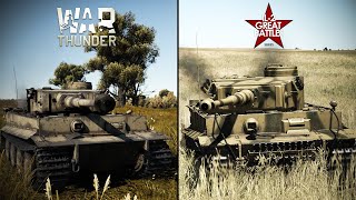 Tiger Tank Comparison  War Thunder vs IL2 Sturmovik Tank Crew [upl. by Domeniga537]