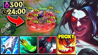 Kayn but I spend the whole game proxying in their base 300 CS AT 24 MINUTES [upl. by Dalli]