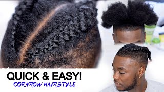 Quick amp Easy Cornrow Braids for Men  High Top Protective Hairstyle [upl. by Rhee]