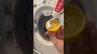 Deodorize and refresh your washing machine 🍋🪥 cleaningtips lemon oddlysatisfying shorts [upl. by Aseuqram]