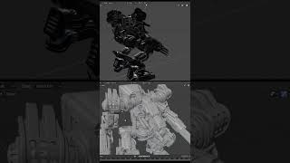 Blender Modeling MECHWAR RZ011 shorts 3dmodeling blendermodeling blender3d mecha [upl. by Calv]