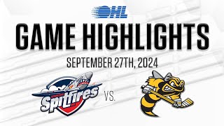 OHL Highlights Windsor Spitfires  Sarnia Sting Sept 27 2024 [upl. by Walrath]